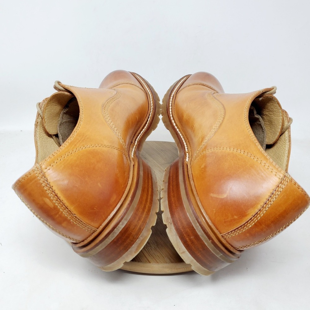 Frye James Oxford Shoes Mens 10.5 Brown Leather Bal Lug Sole Lace Up Mexico - Picture 9 of 13